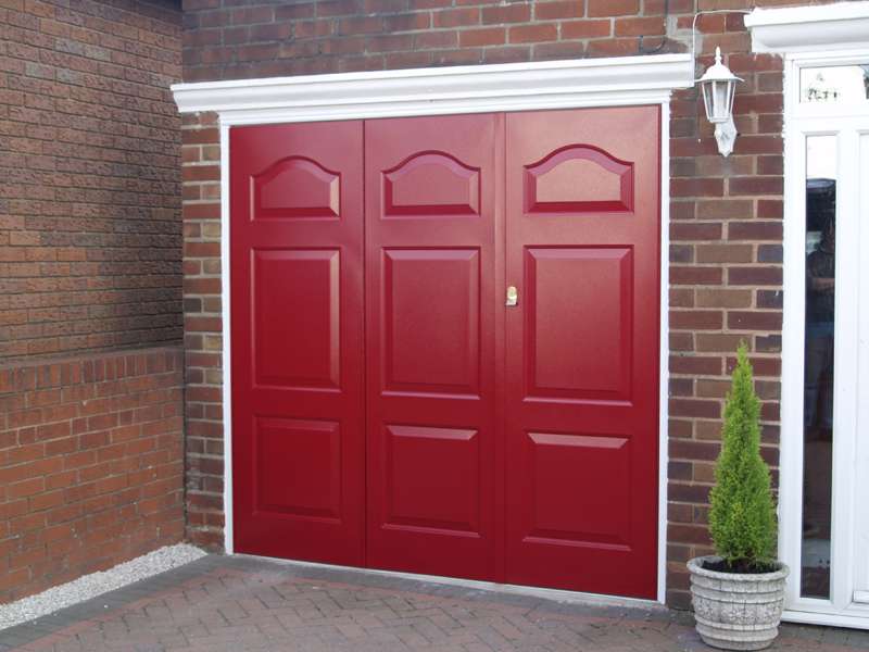 Red Side Hinged Garage Door