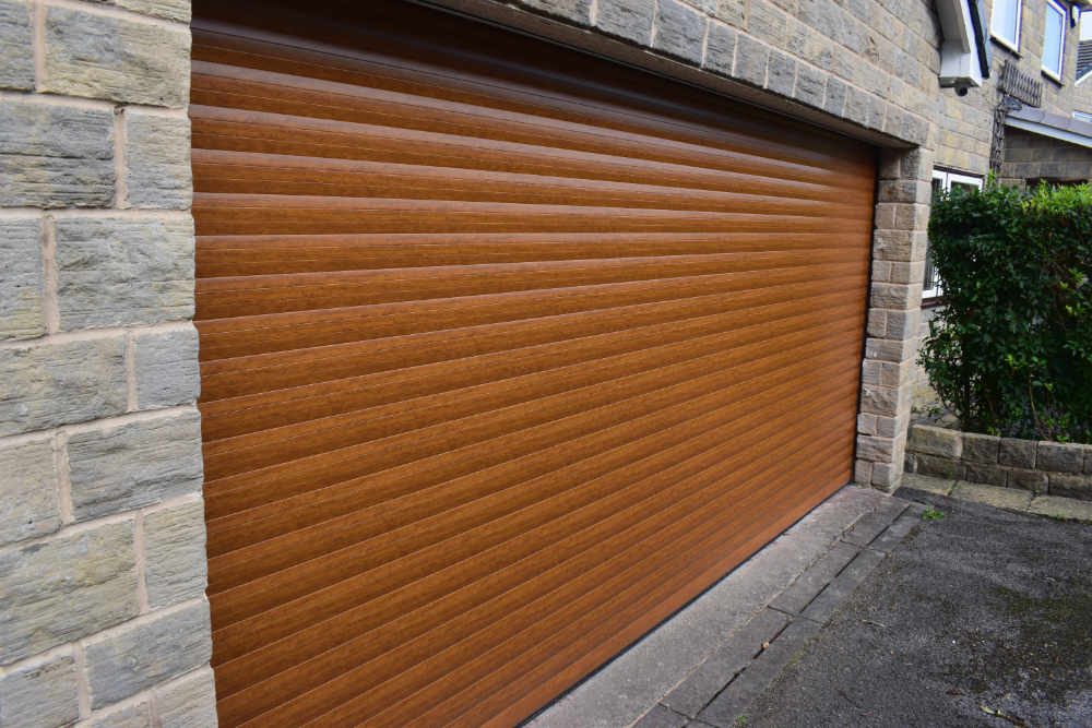 White Garage Doors with car parked in front